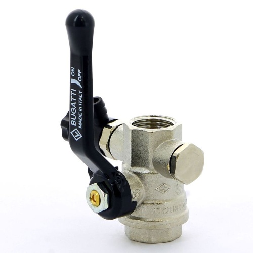 Кран шаровой 1' ВВ с заглушкой 1/4' и дренажным вентилем ручка OREGON серия 330 (03300029) | код RG008TC8M4SNPR | Bugatti Кран шаровой 1' ВВ с заглушкой 1/4' и дренажным вентилем ручка OREGON серия 330 (03300029) | код RG008TC8M4SNPR | Bugatti