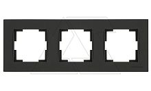 Rita - Рамка 3 поста, горизонтальный монтаж, черный мат | код 2220-800-1384 | Mutlusan