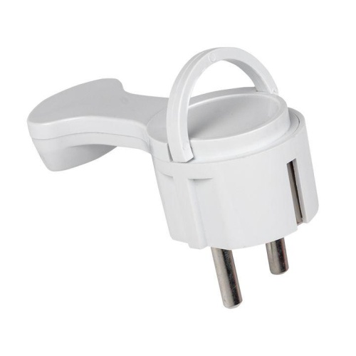 Вилка угловая плоская с/з белая "СТЕЛС" 16А 250В PRO | код AVYF16-10-r | EKF