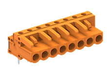 458364 Розетка на плату MCS, горизонт.припой, шаг 5.08мм, 14 конт., оранж., шт | код 458364 | SUPU
