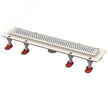 трап линейный с сухим затвором, с вертикальным выходом d50 мм, решетка l600 мм, решетка нержавеющая сталь | код 101200373 | Татполимер