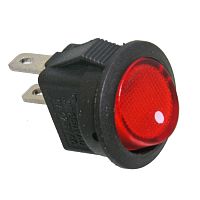 Клавишный переключатель круглый RUICHI SMRS-101-2, ON-OFF, SPST, красный, без подсветки | код 61854 | Ruichi