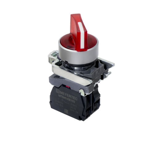Переключатель на 2 положения с фиксацией и подсветкой, красный, 1NС, 220V AC/DC, IP65, металл MTB4-BK24723 | код 137171 | MEYERTEC Переключатель на 2 положения с фиксацией и подсветкой, красный, 1NС, 220V AC/DC, IP65, металл MTB4-BK24723 | код 137171 | MEYERTEC