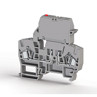 355 859, Клеммник пружинный с держ. предохр. (5х20, 5х25), откид.картридж, с индикацией 110VAC, на DIN-рейку, 4 мм.кв., (серый), YBK ILD 110 VAC | код 0.0.0.3.55859 | KLEMSAN