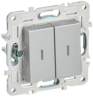 SKANDY Выключ. 2-кл. с инд. 10А SK-V09S сереб. IEK | код SK-V20-1-10-K23 | IEK