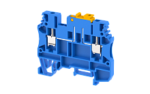 Клемма проходная винтовая 2,5 мм2 с размыкателем, с тестовым гнездом, на 2 подключения, синяя DUTKD2.5TS-BLUE | код 1702160001 | Elmex
