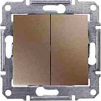 Выключатель 2-клавишный SEDNA, скрытый монтаж, титан | код. SDN0300168 | Schneider Electric