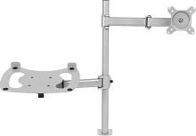 Кронштейн для монитора/ноутбука Cactus CS-VM-LH07-AL серебряный 13-27 макс.8кг настольный поворот и наклон | код 1380945 | CACTUS