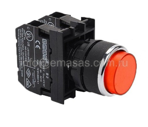 Кнопка выступающая красная B202HК (2НЗ) | код B202HK | EMAS