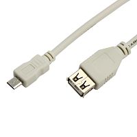Кабель USB (шт. micro USB - гн. USB A) 0.2 метра, серый REXANT | код 18-1161 | REXANT