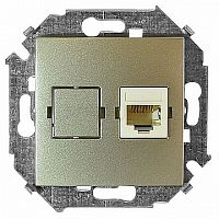 Розетка компьютерная 1xRJ45 Cat.5 15, шампань | код. 1591598-034 | Simon