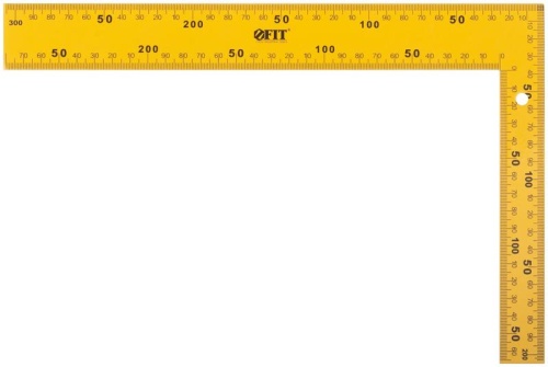 Угольник столярный цельнометаллический желтый, крашеная шкала 200 х 300 мм | код 19625 | FIT фото 5