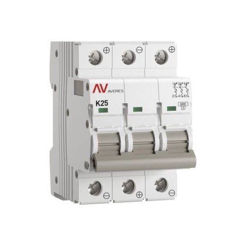 Выключатель автоматический AV-6 DC 3P 25A (K) 6kA EKF AVERES | код mcb6-DC-3-25K-av | EKF Выключатель автоматический AV-6 DC 3P 25A (K) 6kA EKF AVERES | код mcb6-DC-3-25K-av | EKF