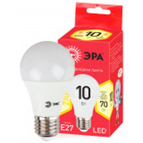 Лампа светодиодная LED A60-10W-827-E27,груша,10Вт,тепл,E27 | код Б0028006 | ЭРА