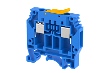 Клеммапроходная винтовая 6 мм2, с размыкателем, на 2 подключения, синяя KUDT6(B) | код 1104120001 | Elmex