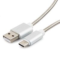 Кабель USB 2.0 Cablexpert CC-G-USBC02S-1M, AM/Type-C, серия Gold, длина 1м, серебро, блистер | код CC-G-USBC02S-1M | Cablexpert