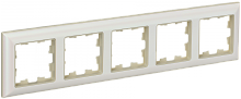 BRITE Рамка 5-мест. РУ-5-Бр беж./жемч. IEK | код BR-M52-12-1-K10 | IEK