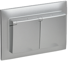 SKANDY Роз. 2-я с кр. 16А в сб IP44 SK-R12S сереб. IEK | код SK-R26-16-44-K23-F | IEK