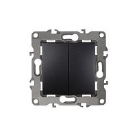 Переключатель двойной, 10АХ-250В, Эра12, антрацит,12-1106-05 | код Б0014667 | ЭРА