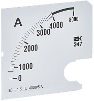 Шкала смен. для амперметра Э47 4000/5А-1,5 96х96мм IEK | код IPA20D-SC-4000 | IEK