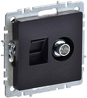 BRITE Розетка двойная TV+RJ45 кат.5E РТВ/РК12-БрЧ черный | код BR-AK20-1-K02 | IEK