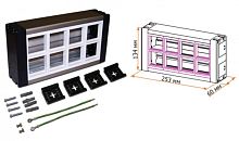 Настенный блок, сдвоенный, на 8 модулей Mosaic 45x45 | код LAN-WA-WBK2-F45/8 | LANMASTER