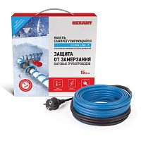 Кабель греющий саморегулирующийся REXANT 15MSR-PB, на трубу, 25 м/375 Вт | код 51-0623 | REXANT