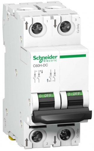 Выключатель автоматический двухполюсный C60H-DC 13А C 10кА | код. A9N61529 | Schneider Electric 