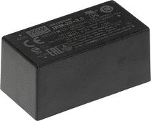 Источник питания AC-DC, 21.6 Вт, вход 85...264В AC 47...440 Гц, 120...370B DC, выход 12В/1.8А, изоляция 3000В AC, в корпусе на плату 52.4x27x24мм, -30...+70C | код IRM-20-12 | MeanWell
