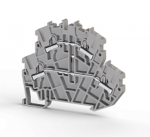 307 379, Клеммник пруж.быстрозажимной (Push in) 2-х ярусный, 2,5мм.кв., с диодом, (серый), PYK 2,5-2FD-B | код 0.0.0.3.07379 | KLEMSAN