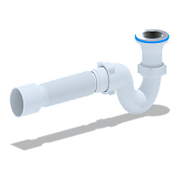 Сифон для душевого поддона АНИ 1 1/2' х 40 с выпуском и переливом с гибкой трубой 40х50 | код E115 | АНИ пласт