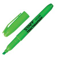 Текстмаркер STAFF, ЗЕЛЕНЫЙ, эргономичный корпус, скошенный наконечник, 1-3 мм, 151239 | код 151239 | STAFF