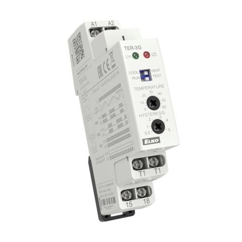 Реле контроля температуры в диапазоне 0…+60 C, настр гистерезис, питание AC/DC 24-240V TER-3G | код 3845 | Elko ep Реле контроля температуры в диапазоне 0…+60 C, настр гистерезис, питание AC/DC 24-240V TER-3G | код 3845 | Elko ep