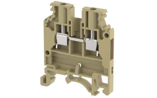 Клемма проходная винтовая 2,5 мм2, на 2 подключения, хаки KUT2.5N-K | код 1102010006 | Elmex