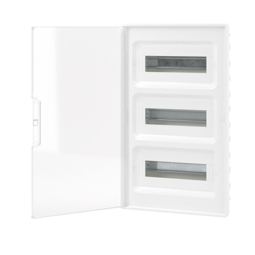 Щиток встраиваемый FRAME 36мод. с прозр. дверцей с 4 шинами PEN (2шт на 8 отверст. и 2шт на 10 отверст.) бел. DKC F36B1WT фото 3