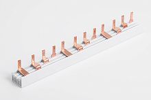 Шинка гребенчатая P-4L-1016/10, тип штырь, 4P-56Mod., 10mm?, 63A, 230/415V, 1016mm | код KP45610 | KASEEY