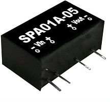 Источник питания DC-DC, 1Вт, вход 36…75В, выход 12В/8…83мА, изоляция 1500В DC, SIP6, 17.4х7.75х11.1мм, -40С…+90С | код SPA01C-12 | MeanWell