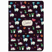 Тетрадь 40 л. в клетку обложка SoftTouch, бежевая бумага 70 г/м2, сшивка, А5 (147х210 мм), ЗАБАВНЫЕ ЛАМЫ, BRAUBERG, 403786 | код 403786 | BRAUBERG