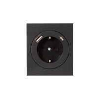 Розетка STRONG 1-ая с/з с/у з/ш 16А с USB A+C быстрой зарядки 5В/3А антрацит KRANZ | код KR-78-0704-5 | KRANZ