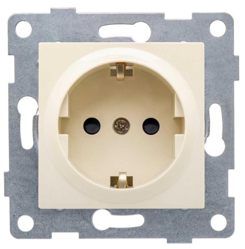 Розетка 1-м СП Ugra 16А 250В с заземл. защ. шторки механизм беж. | код С11Р4-003 | GUSI Розетка 1-м СП Ugra 16А 250В с заземл. защ. шторки механизм беж. | код С11Р4-003 | GUSI