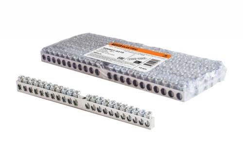 Шина N нулевая 6х9мм 22/1 (22 группы/крепеж по центру) никелированная TDM | код SQ0801-0310 | TDM Шина N нулевая 6х9мм 22/1 (22 группы/крепеж по центру) никелированная TDM | код SQ0801-0310 | TDM