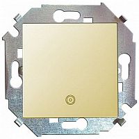 Выключатель 1-клавишный кнопочный 15, скрытый монтаж, шампань | код. 1591150-034 | Simon