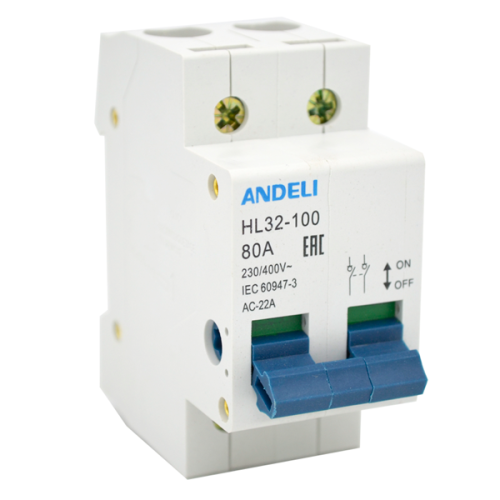Выключатель нагрузки HL32-100 2P 80A (ANDELI) | код ADL04-042 | ANDELI Выключатель нагрузки HL32-100 2P 80A (ANDELI) | код ADL04-042 | ANDELI