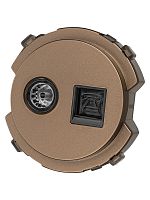 Розетка телефонная RJ11 + TV розетка оконечная бронза, Байкал TDM | код SQ1819-0418 | TDM