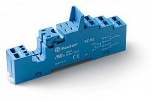 Розетка с безвинтовыми клеммами (пружинный зажим) для реле 46.52, применяются модули 86.30, 99.02, в комплекте пластиковая клипса 097.01, версия: синий цвет | код 9752SPA | FINDER