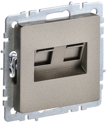 BRITE Розетка двойная RJ11+RJ45 кат.5E РК/Т12-БрШ шампань | код BR-KT20-O-1-K37 | IEK