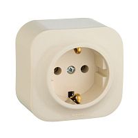 Розетка QUTEO, открытый монтаж, с заземлением, слоновая кость | код. 782241 | Legrand