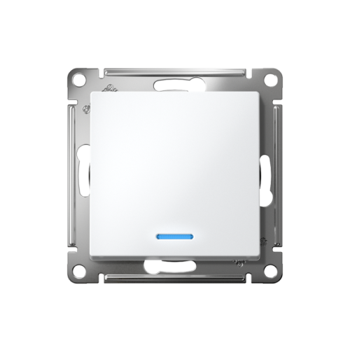 ATLASDESIGN 1-клавишный ПЕРЕКЛЮЧАТЕЛЬ с подсветкой, сх.6а, 10АХ, быстрозажимные клеммы, БЕЛЫЙ | код ATN000163S | Systeme Electric