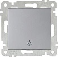 Rita - Выключатель кнопочный, символ - лампа, пруж. зажимы, нерж. сталь | код 2200-407-0182 | Mutlusan