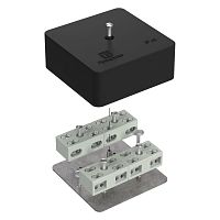 Коробка огнестойкая разветвительная для кабель-канала 40-0450-FR6.0-4-8-Р Е15-Е60 RAL9005 75х75х30 (87 шт/кор) Промрукав | код 40-0450-9005-FR6.0-4-8-Р | ПРОМРУКАВ